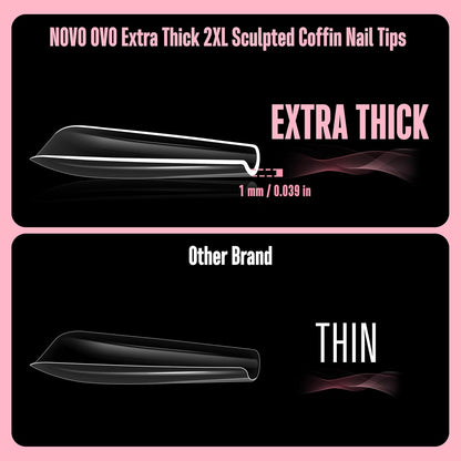 XXL Sculpted Thick Coffin Nail Tips