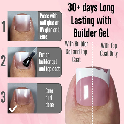 Sharp Square Toe Nail Tips Ombre Brown Pink