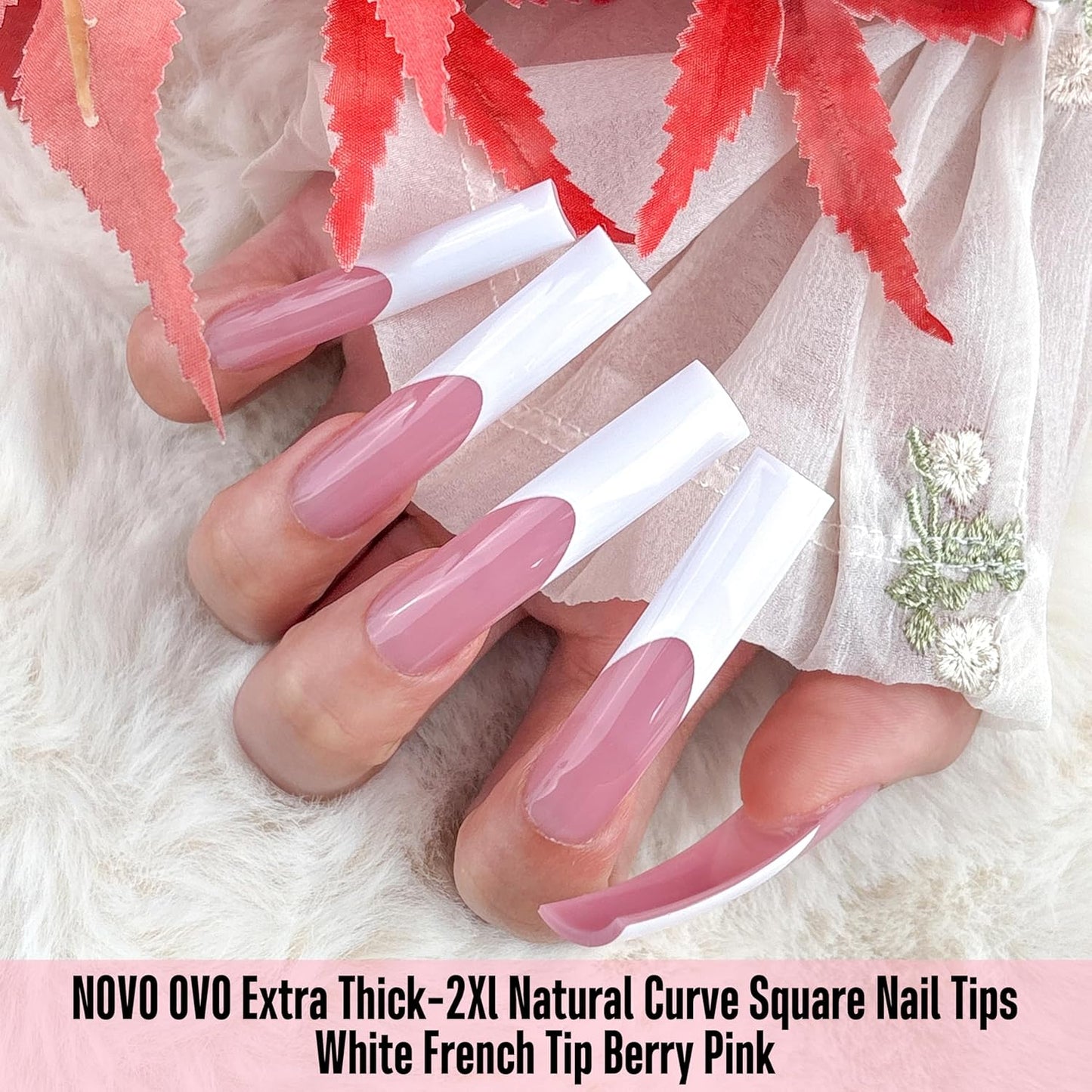 Halloween XXL Sharp Square Slight Curved Nail Tips French Tip