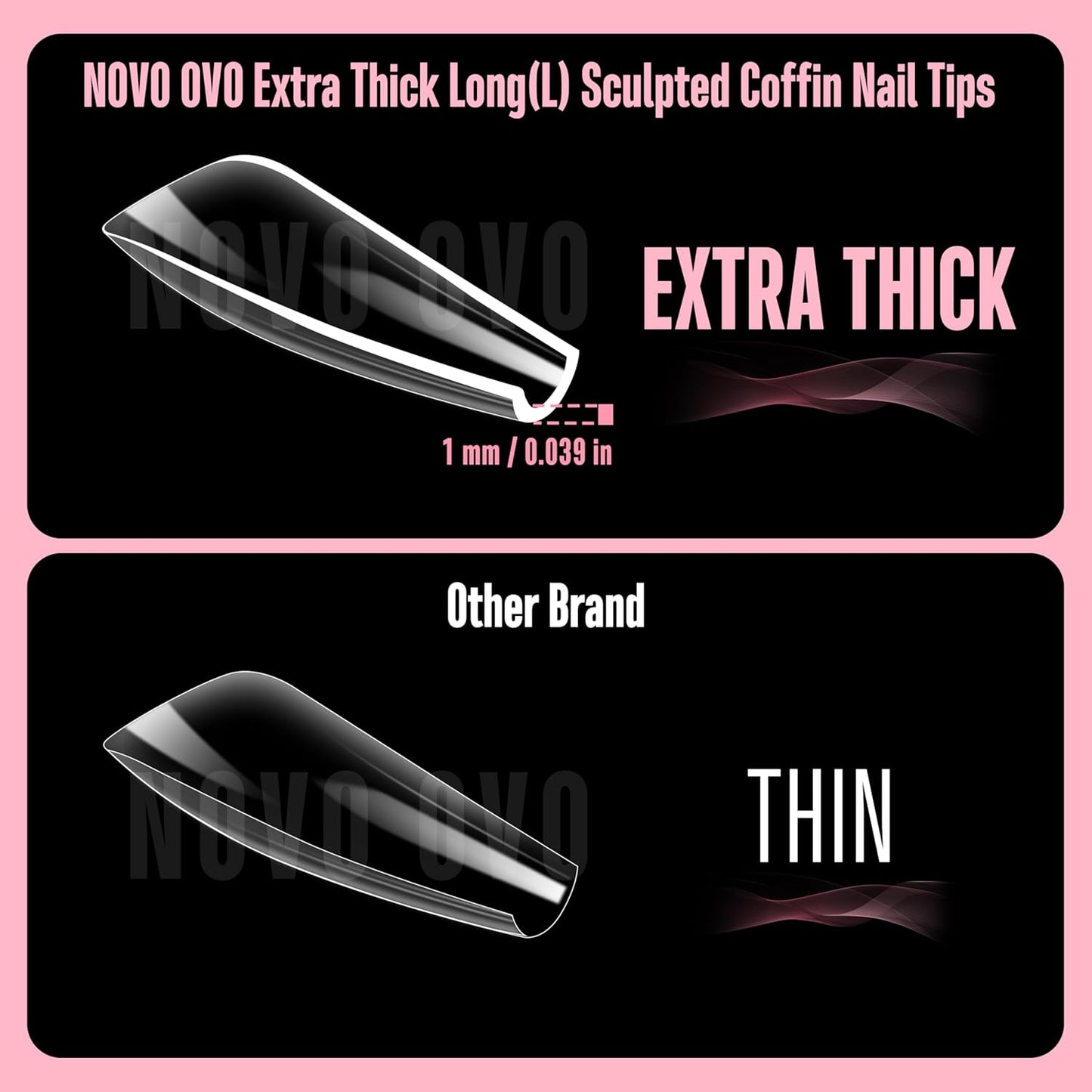 L Sculpted Thick Coffin Nail Tips