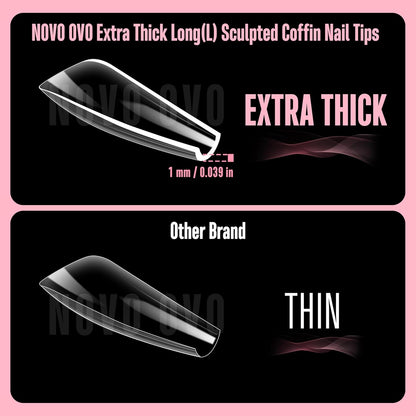L Sculpted Thick Coffin Nail Tips