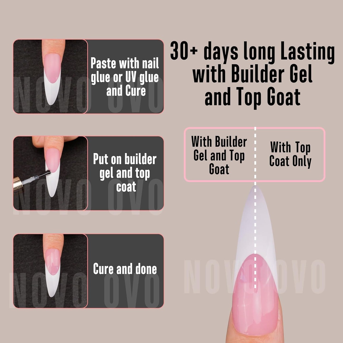 Halloween XXL Curved Stiletto Almond French Tip Nail Tips