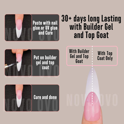Halloween XXL Curved Stiletto Almond French Tip Nail Tips