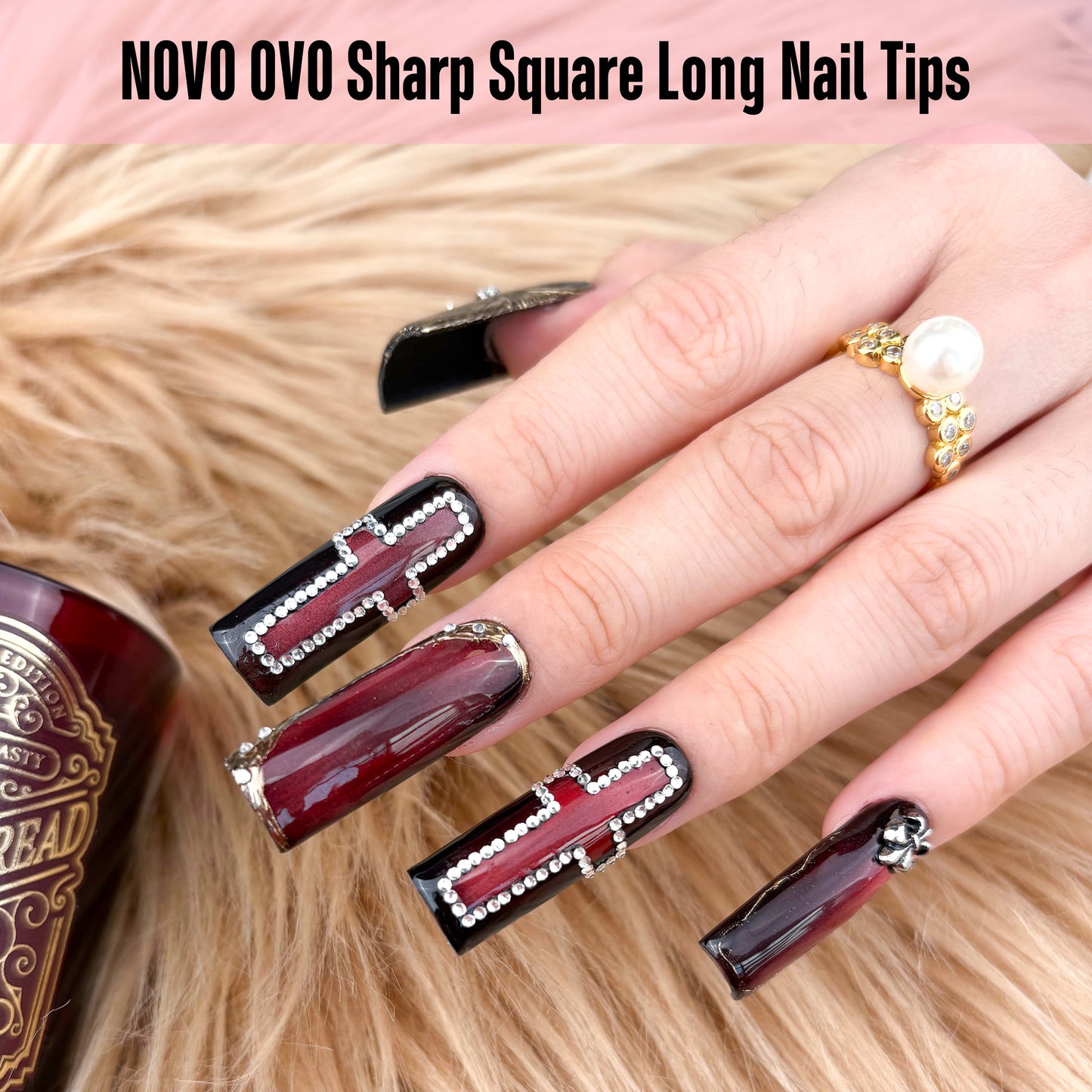 Long Sharp Square Clear Nail Tips 360