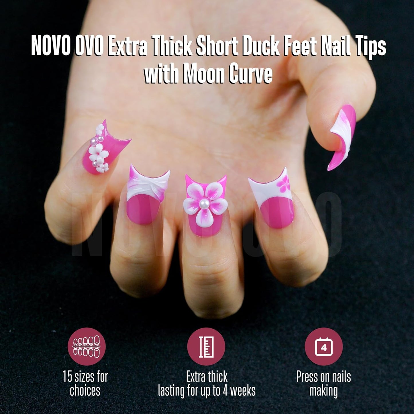 Halloween Duck Nails Extra Short With Moon Curve