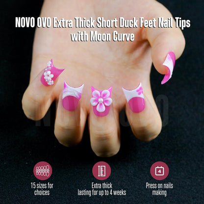 Halloween Duck Nails Extra Short With Moon Curve