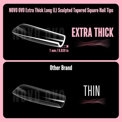 L Sculpted Thick Square Nail Tips