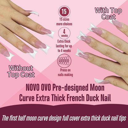 Duck Nails Medium White French Tip