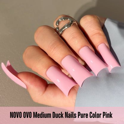 Medium Duck Nails Pure Color Pink
