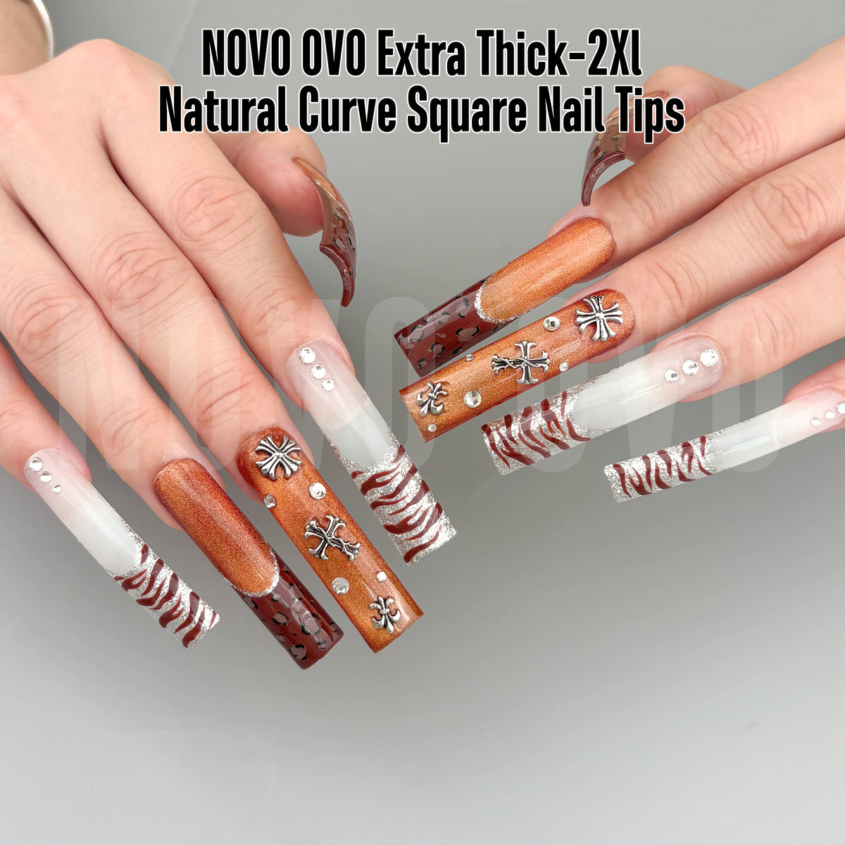 XXL Shape Square Slight Curved Nail Tips No C Curve 240pcs