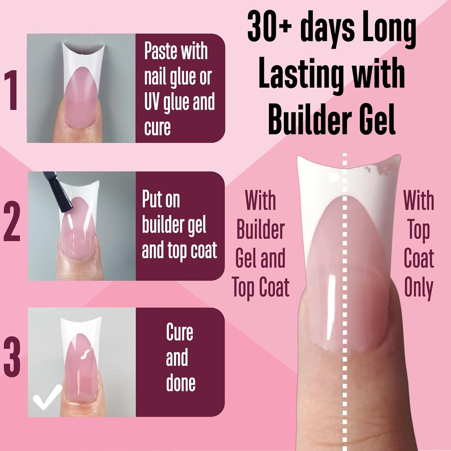 Duck Nails Medium White French Tip