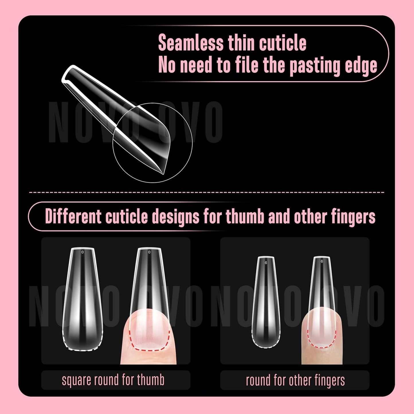 L Natural Thick Coffin Nail Tips