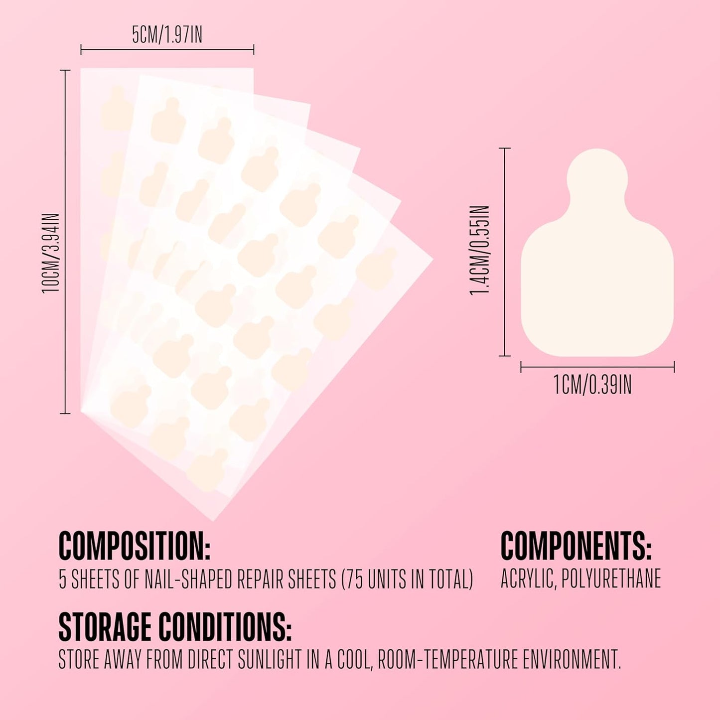Nail Shaped Nail Repair Sheet
