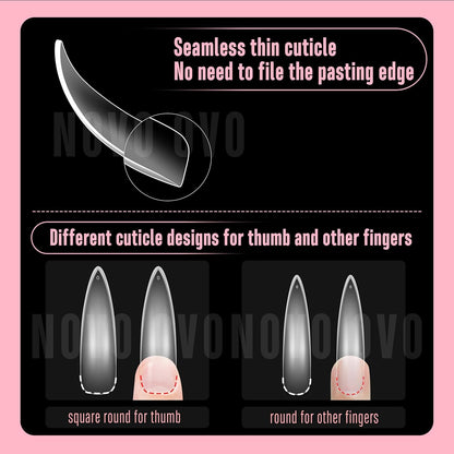 XXL Curved Stiletto Almond Nail Tips