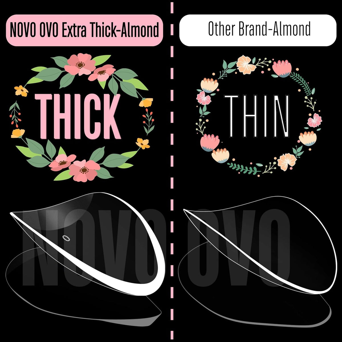 Medium Almond Clear Extra Thick 224