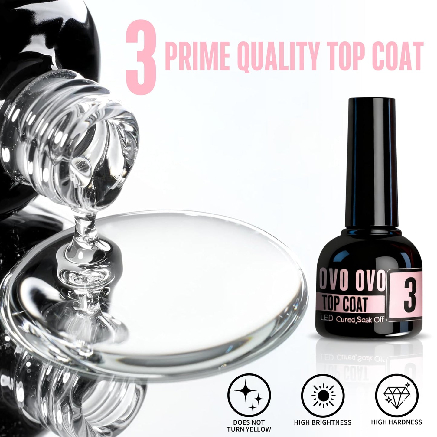 UV Nail Glue and Builder Gel 2 in 1, No Wipe Top Coat Kit