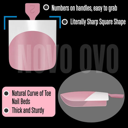 Sharp Square French Tip Toe Nail Tips Berry Pink