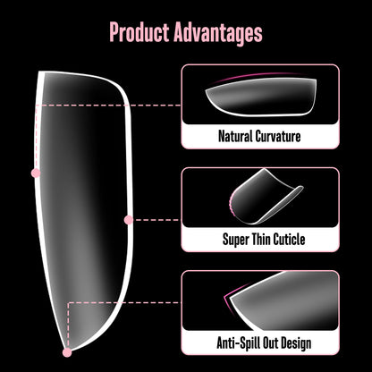 Nail Tips for Men Short Square Round