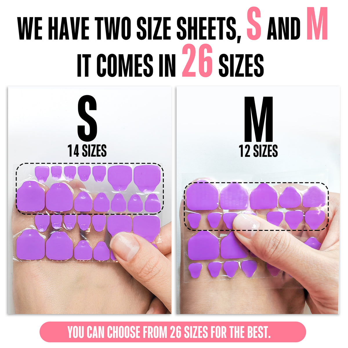 sticky tabs for toe nails 26 sizes