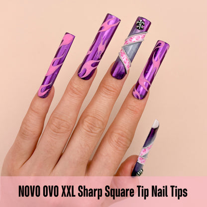 XXL Sharp Square Nail Tips Clear 240