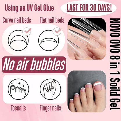 8 in 1 Non-Sticky Solid Nail Gel Glue 20ml