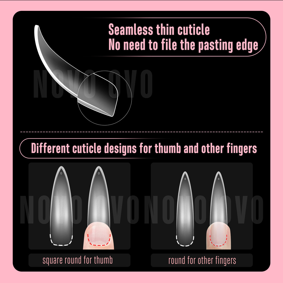 XXL Curved Stiletto Almond Nail Tips 240