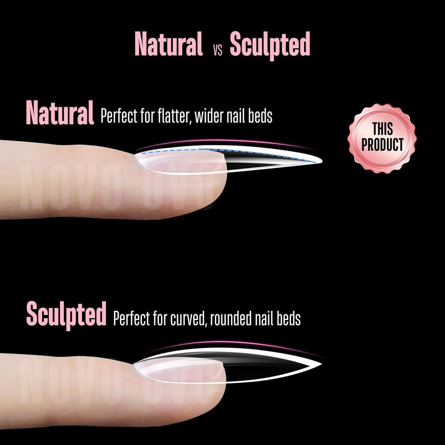 L Natural Thick Almond Nail Tips