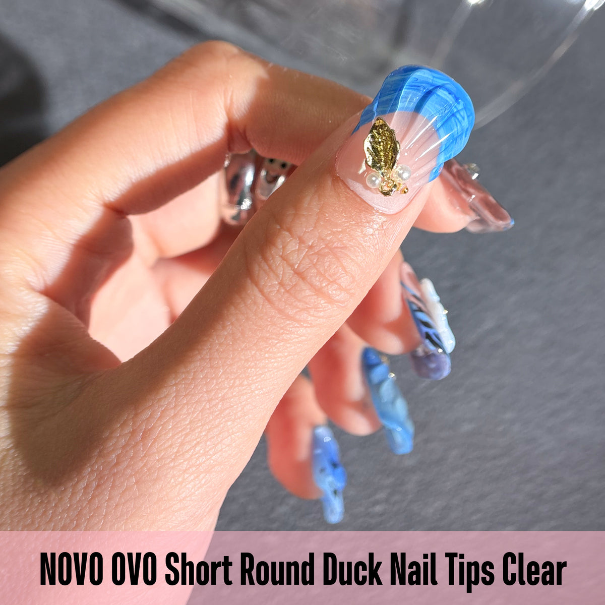 Short Round Duck Nail Tips Clear 240