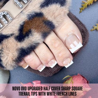 Half Cover Toe Nail Tips White French Tip