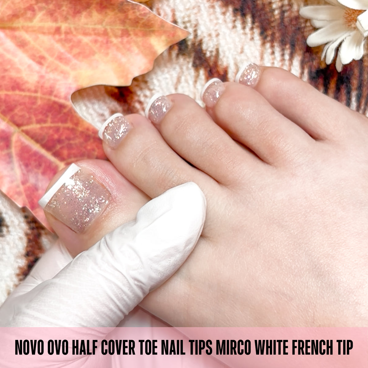 Half Cover Toe Nail Tips Mirco White French Tip