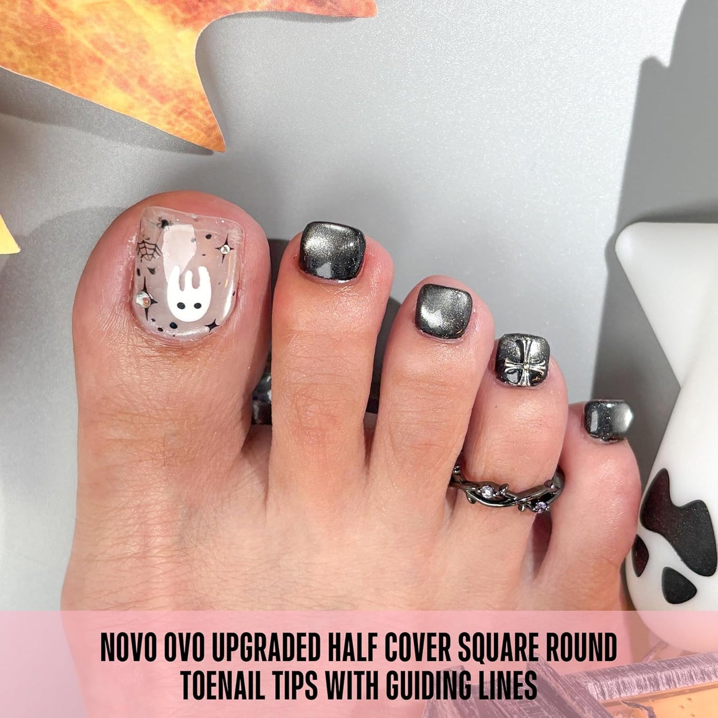 Square Round Toe Nail Tips Half Cover