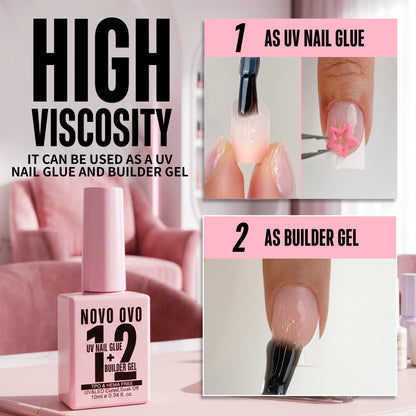 UV nail glue (as builder gel)cat eye top coat kit