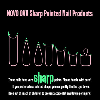 Long XL Sculpted Duck Nail Tips with Moon Curve Clear_240pcs