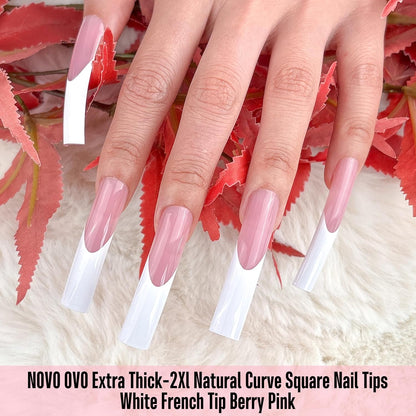 Halloween XXL Sharp Square Slight Curved Nail Tips French Tip