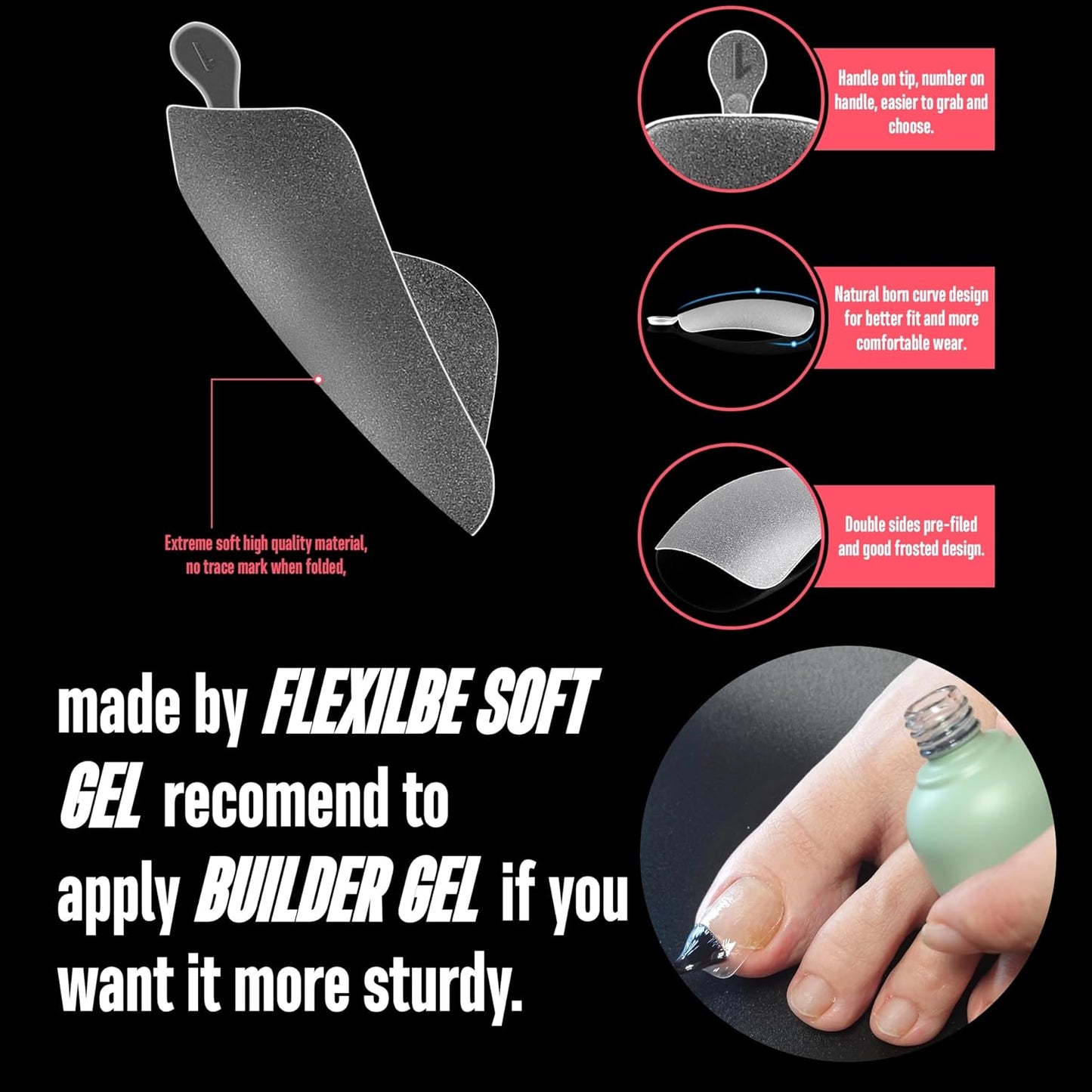Long Toe Nails Clear Small Box