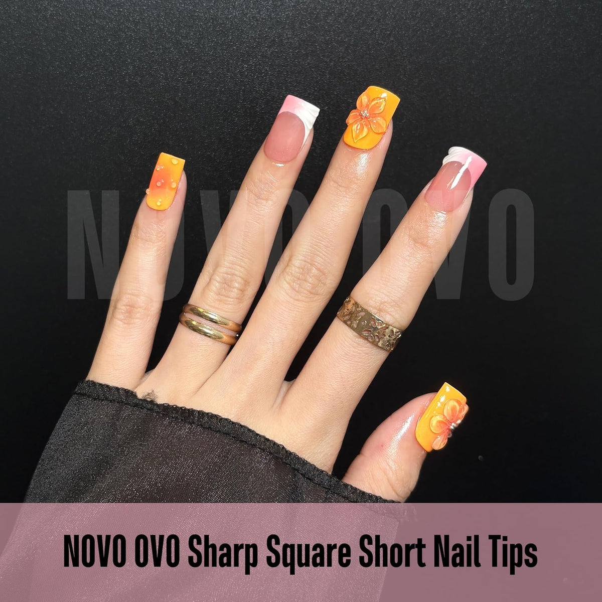 Short Sharp Square Nail Tips Clear 510