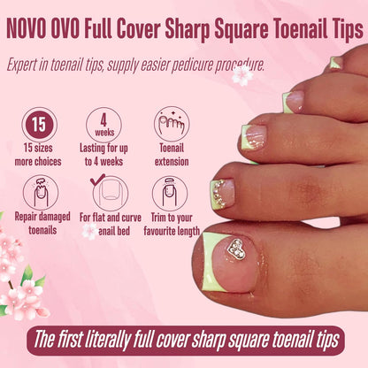 Sharp Square Toe Nail Clear 15 Sizes 360 Pcs