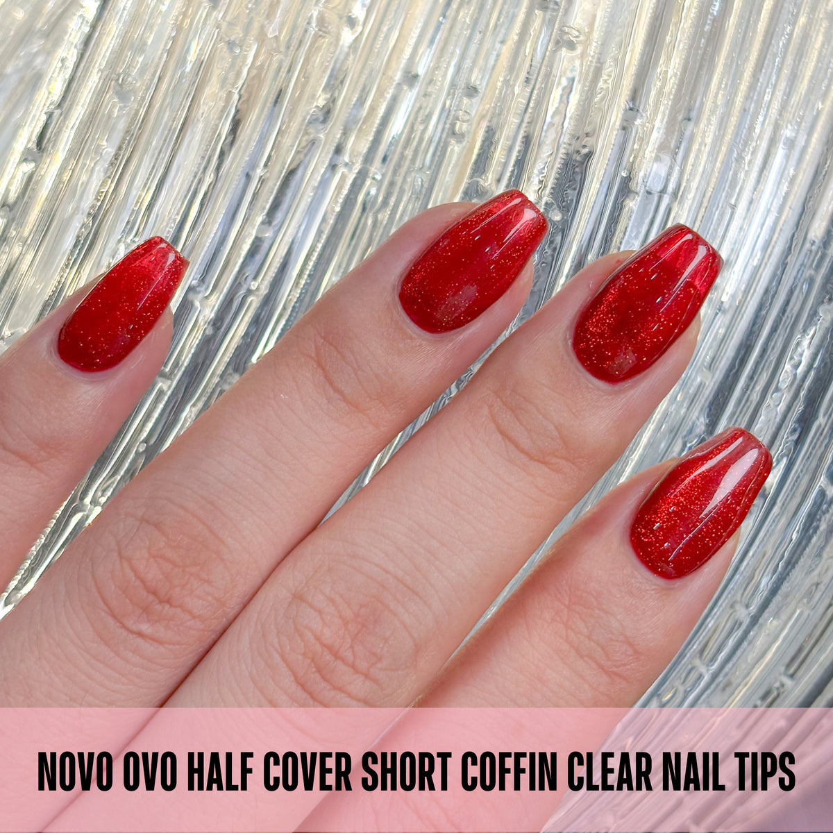 Half Cover Short Coffin Clear Nail Tips 224