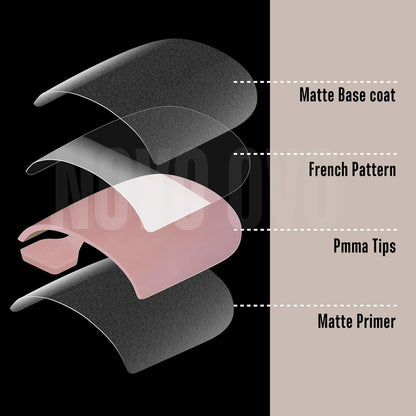 Sharp Square Toe Nail Tips Baby Pink 8 Mix Color