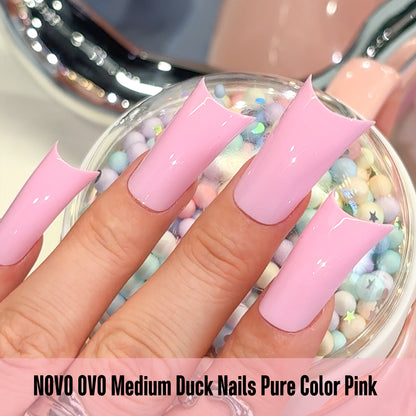 Medium Duck Nails Pure Color Pink
