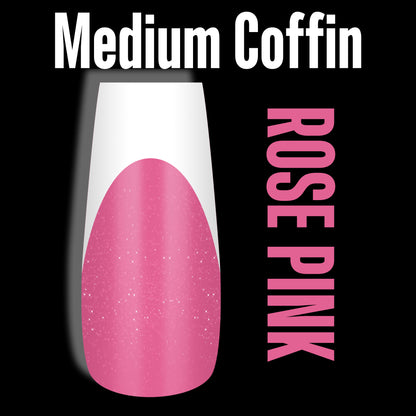 Medium Coffin White French Tip ROSE PINK