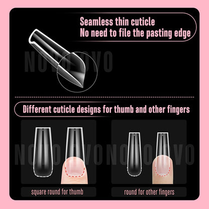 L Natural Thick Square Nail Tips