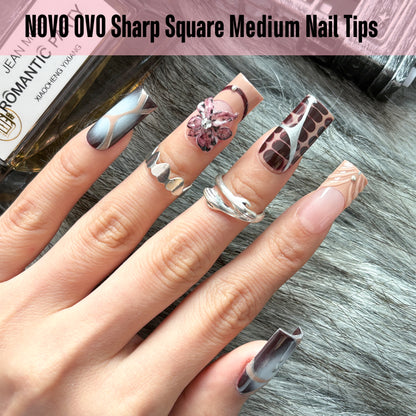 Medium Sharp Square Clear Nail Tips 450