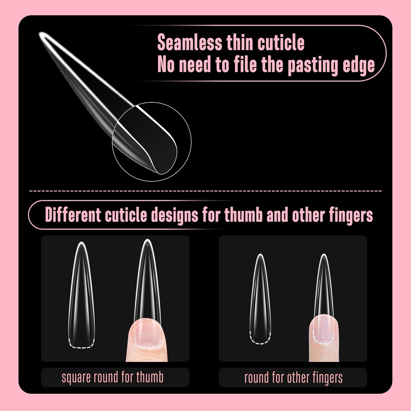 Halloween XXL Sculpted Thick Stiletto Nail Tips