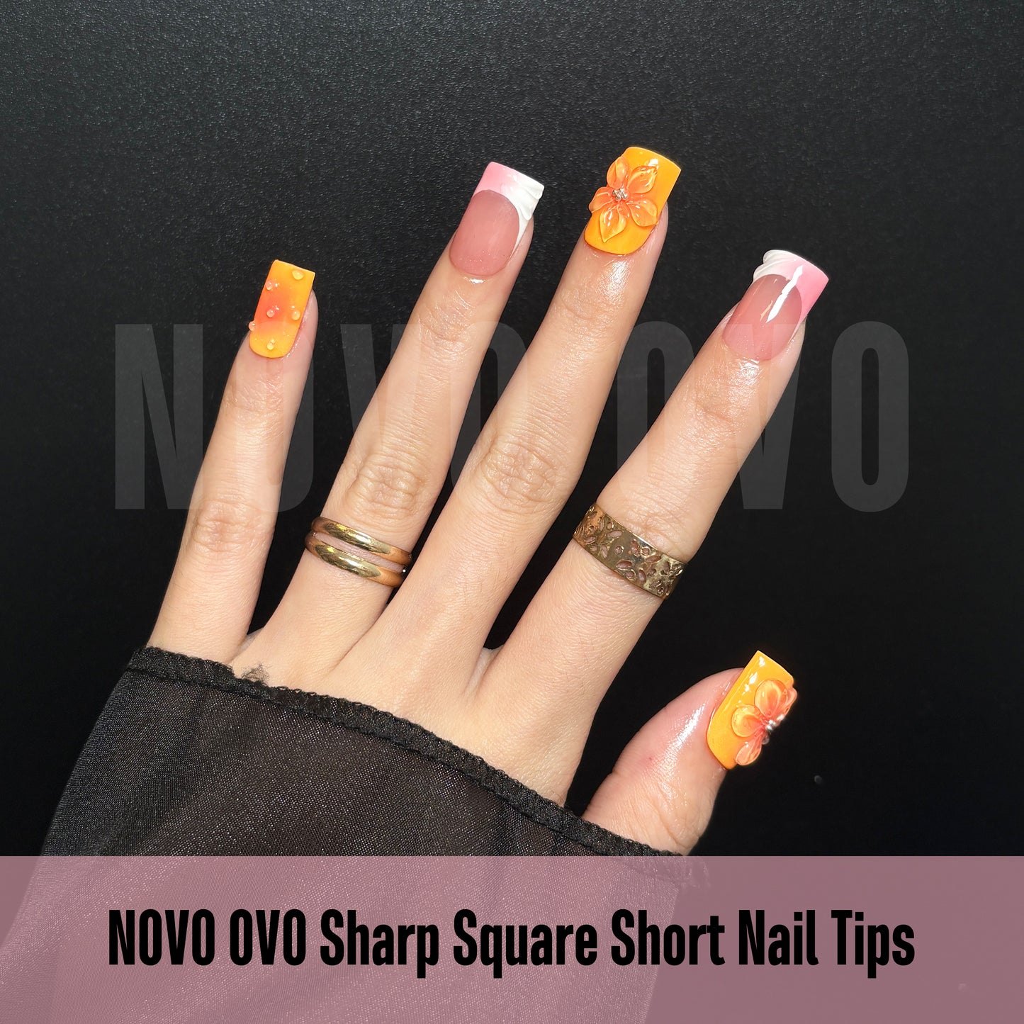 Sharp Square Short Nail Tips Clear