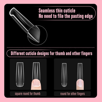 XXL Sculpted Thick Square Nail Tips