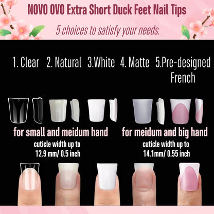 Full Cover Duck Nails Extra Short
