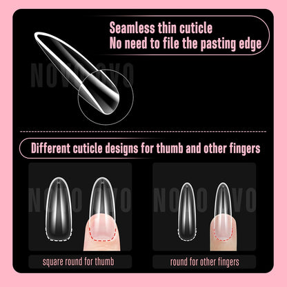 L Natural Thick Oval Nail Tips