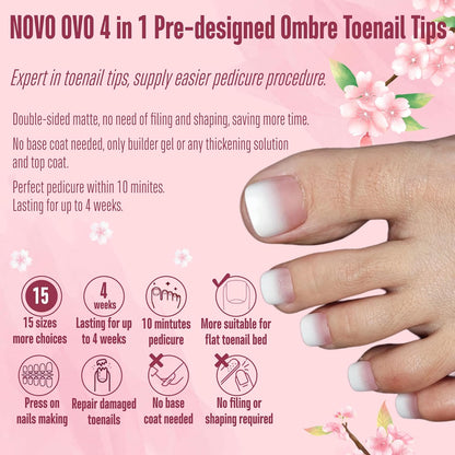 French Tip Toenails Berry Ombre