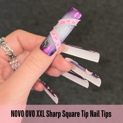 XXL Sharp Square Nail Tips Clear 240